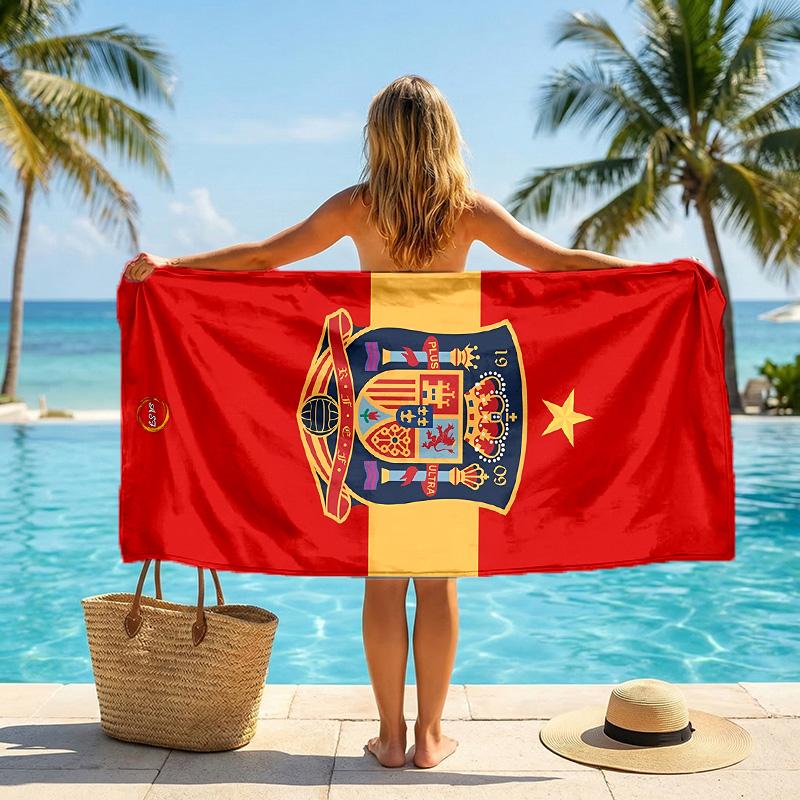 Asciugamano da Spiaggia Squadra Nazionale di Calcio Spagnola Morbido Microfibra Asciugamano Estivo Asciugatura Rapida Assorbente per Spiaggia Piscina Viaggio