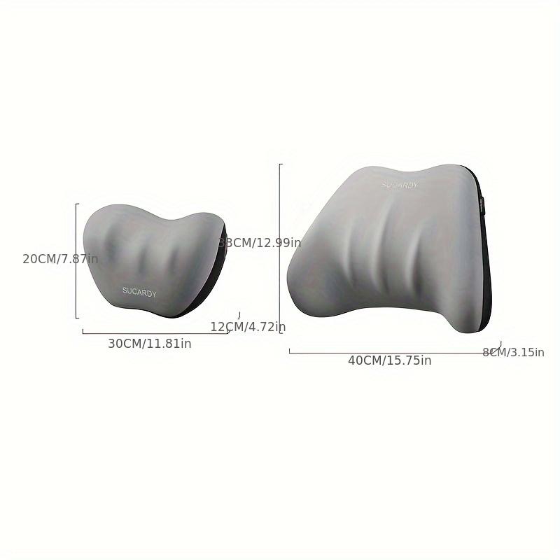 2pcs/set Car Lumbar Pillow Memory Foam Backrest Lumbar Support Cushion Car Seat Headrest Lumbar Support for Driving