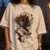 Black Cat Bat Wings Angel Cat T-Shirt, Gothic Moon Fantasy Tee