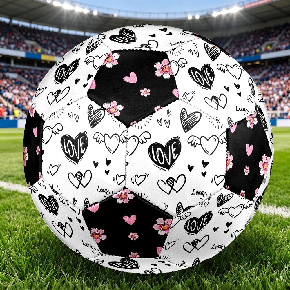 1PC Love Motion Floral Hearts Soccer Ball Size 5 Football Machine Sewn Indoor/Outdoor Universal Football A45
