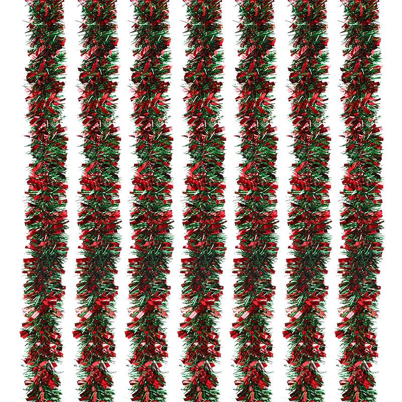 

200cm Christmas Tree Tinsel Garland Ornaments Red Green Hanging Strips Ribbon For Christmas Party Home Indoor Outdoor Decoration 1Pcs