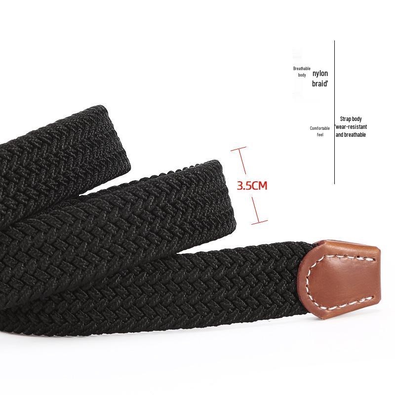 Multi-Color Elastic Needle Buckle Leather Belt – Men's Casual Fashion Accessory