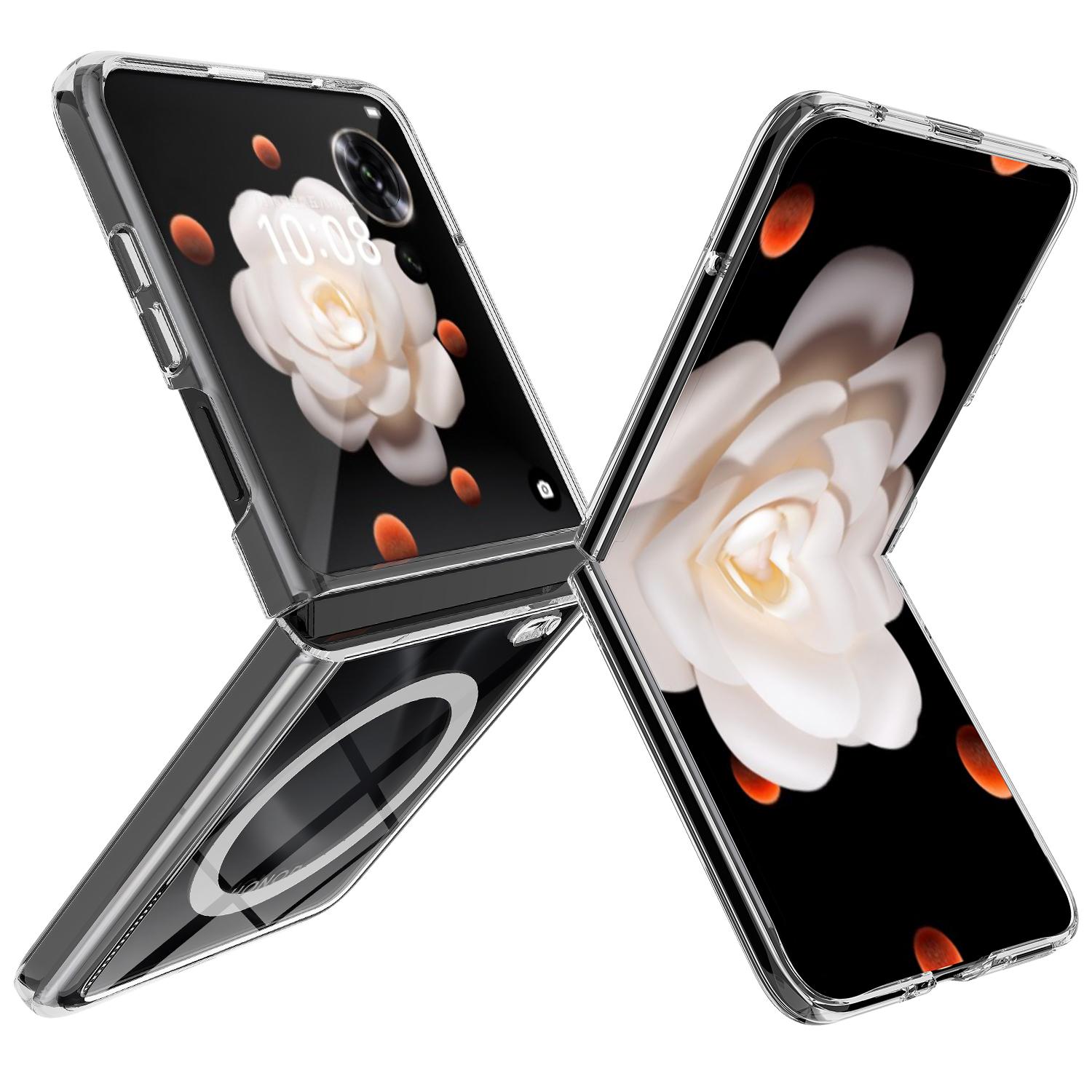 

For Honor Magic V Flip 5G Case Compatible with MagSafe TPU+Acrylic Clear Phone Cover A