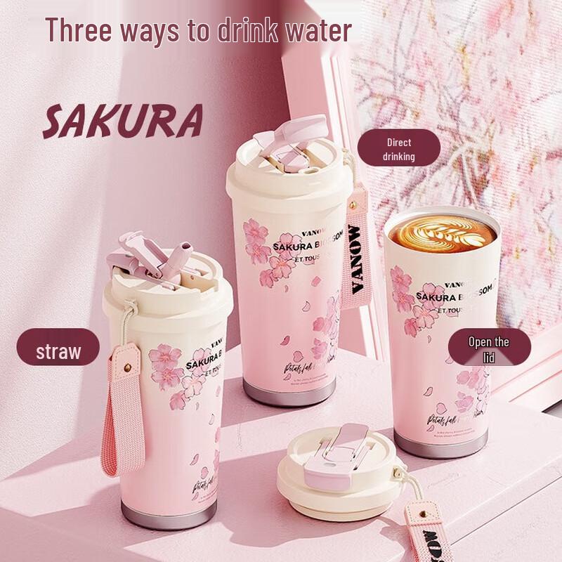 

Vanow Cherry Blossom Insulated Straw Cup