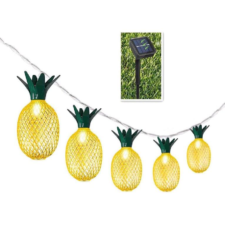 Pineapple Solar String Lights - BIMEE 11.5FT 10LED Waterproof Solar Powered Fairy String Lights Hanging Lights for Outdoor Garden Patio Landscape
