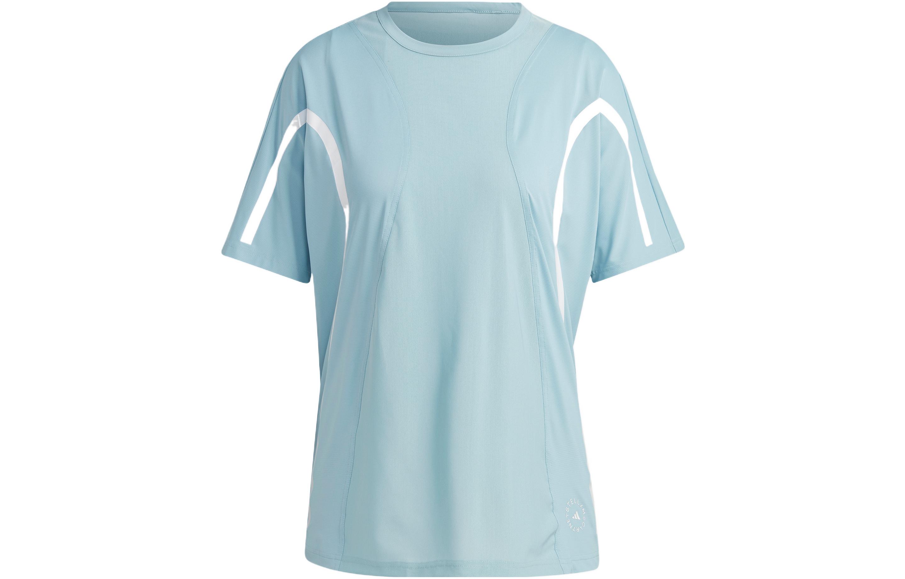 

Adidas X Stella McCartney T Shirts Women s Gray Blue Crew Neck Moderate Other IC6015 S