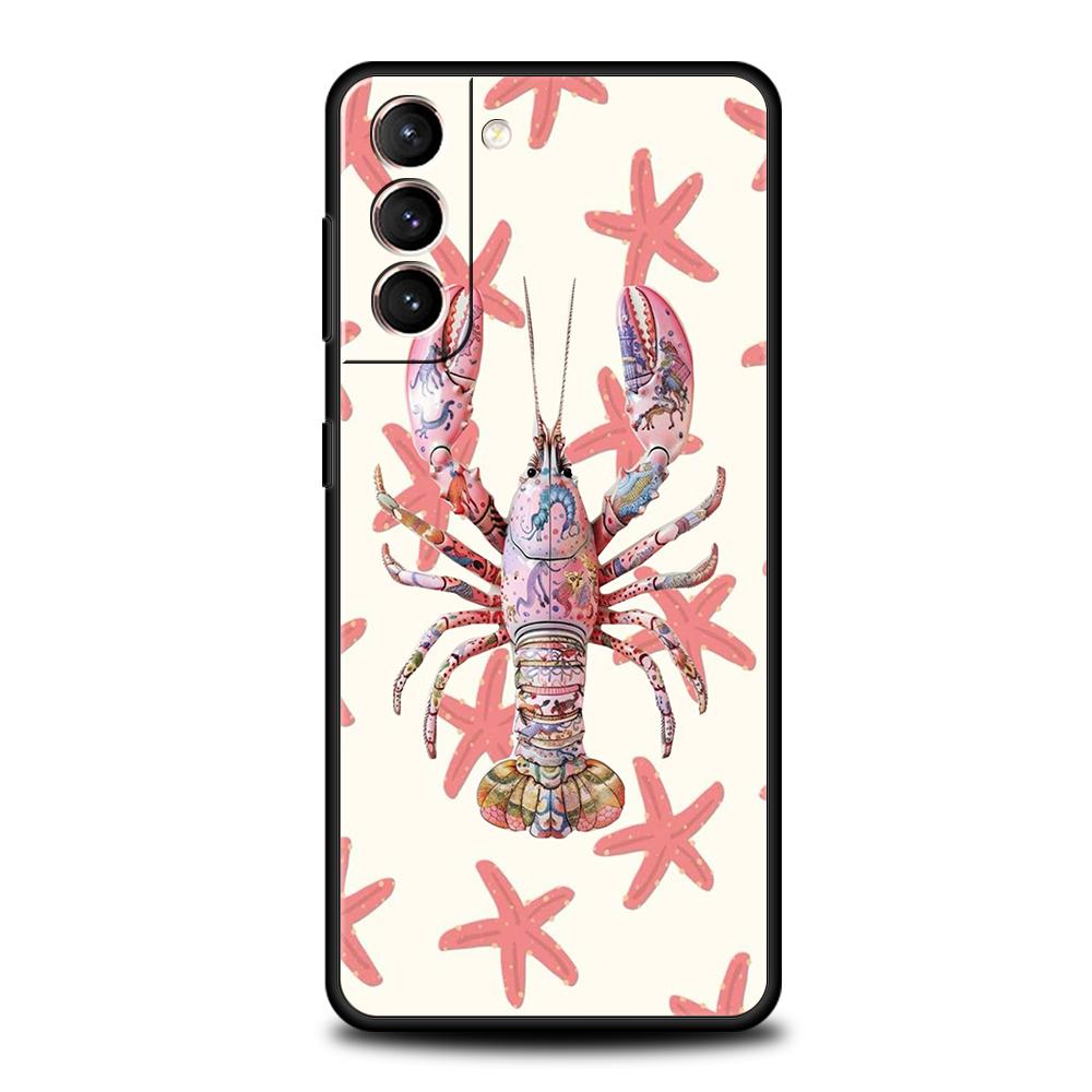 Phone Case Cover for Samsung Galaxy S25 Edge S24 S23 S22 S20 S21 FE Ultra S10 S10E Plus Soft TPU Marine Life, Crabs, Lobsters