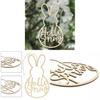 20pcs Wooden Hello Spring Wreath Sign Easter Bunny Garland Wedding Party Decoration DIY Hanging Ornaments