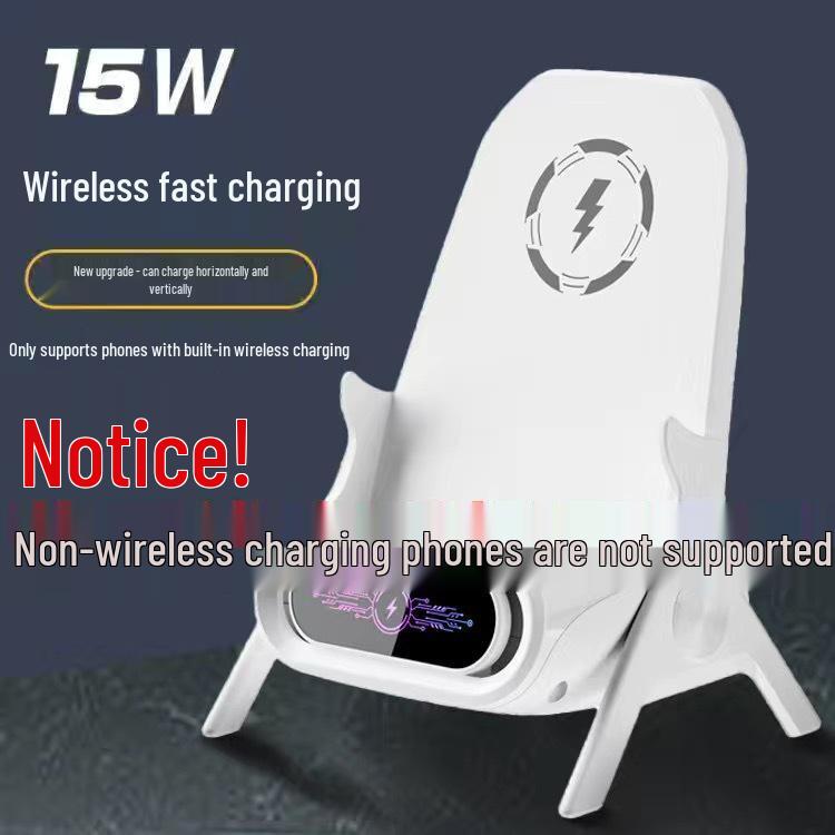 15W Wireless Charging Phone Holder for Apple & Android - Desktop Stand, Horizontal & Vertical Support