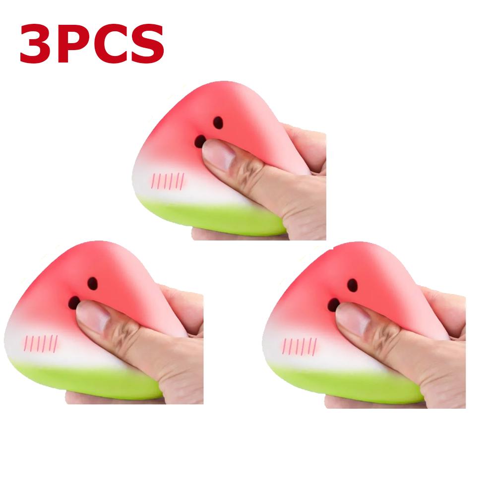 Cute Watermelon Squishy Fidgeting Plaything Gentle Recovery Decompression Toy Anti-Stress Slow Rising Fruit Soft Stress Relief Squeeze Toy