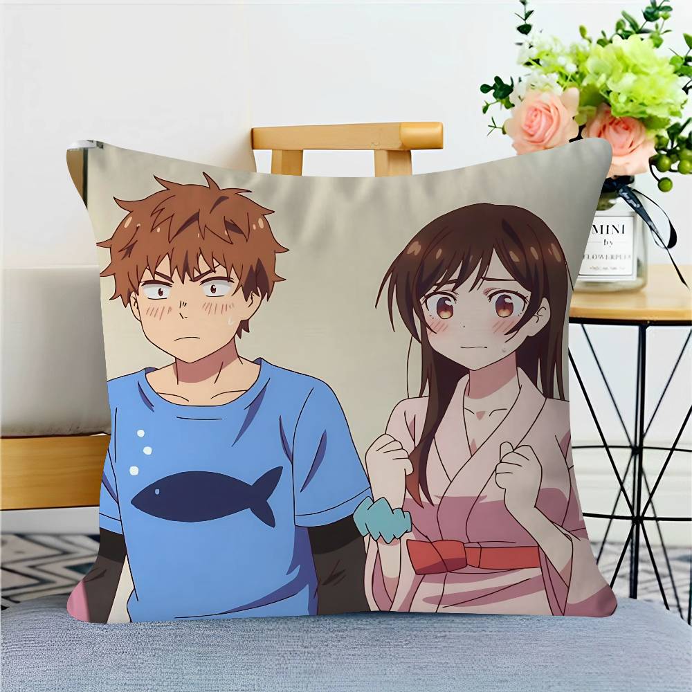 Anime Rent-A-Girlfriend Pillowcase Toon Gift Cushion Cover Bedroom Home Sofa Chair Seat Decor Pillow Case