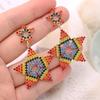 Rainbow Color Geometric Star Earrings For Women Blling  Cubic Zirconia Jewelry Korea Trendy Dangle Earings