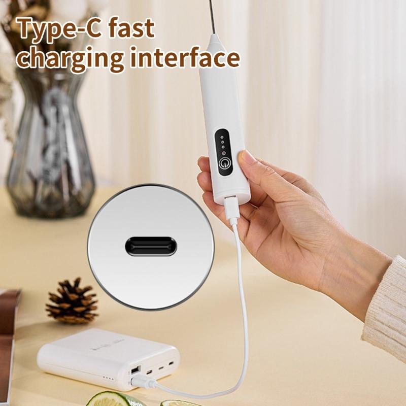 Delicate Cordless Milk Foams Maker 3 Mode Rechargeable Whisks For Cappuccinos Matchas Easy Cleaning Kitchens Gadget