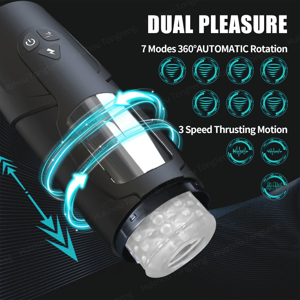 4 IN 1 Male Masturbation Automatic Telescopic Sucking Blowjob Vibrator Masturbator Cup Pussy Real Vagina Sex Toy Men Penis Exerciser Increase Erection
