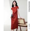Elegant Chinese Style Stand-Collar Summer Dress