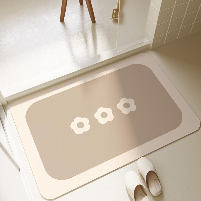 Simple Bathroom Diatom Mud Foot Mat Bathroom Door Mat Toilet Non-Slip Mat Toilet Absorbent Floor Mat