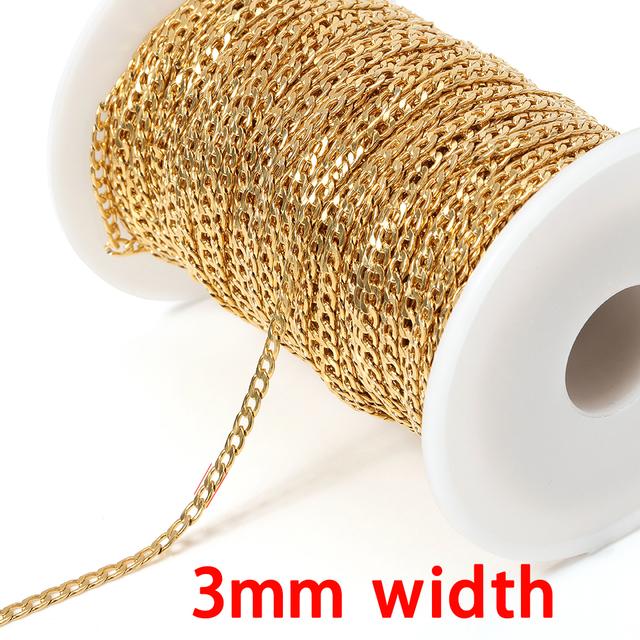 2 meters Stainless Steel Rolo Bulk Chains Cable Link Chain for Neckalce Bracelet Jewelry Making DIY Accessories Wholesale