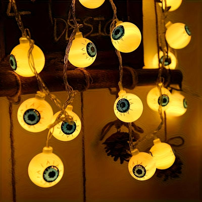 Spooky Halloween LED Eyeball String Lights Creepy Glowing Hanging Lamp for Haunted House Yard Garden Party Props Decorations