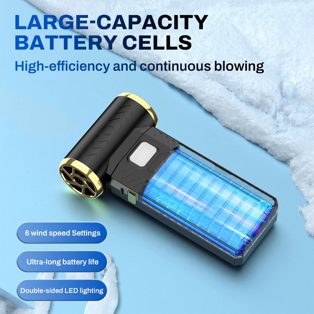 350000RPM Powerful Dust Blower Double-Sided Lighting Turbo Fan Jet 6 Gear Speed Strong Wind Mini Violent Fan Type-C Rechargeable