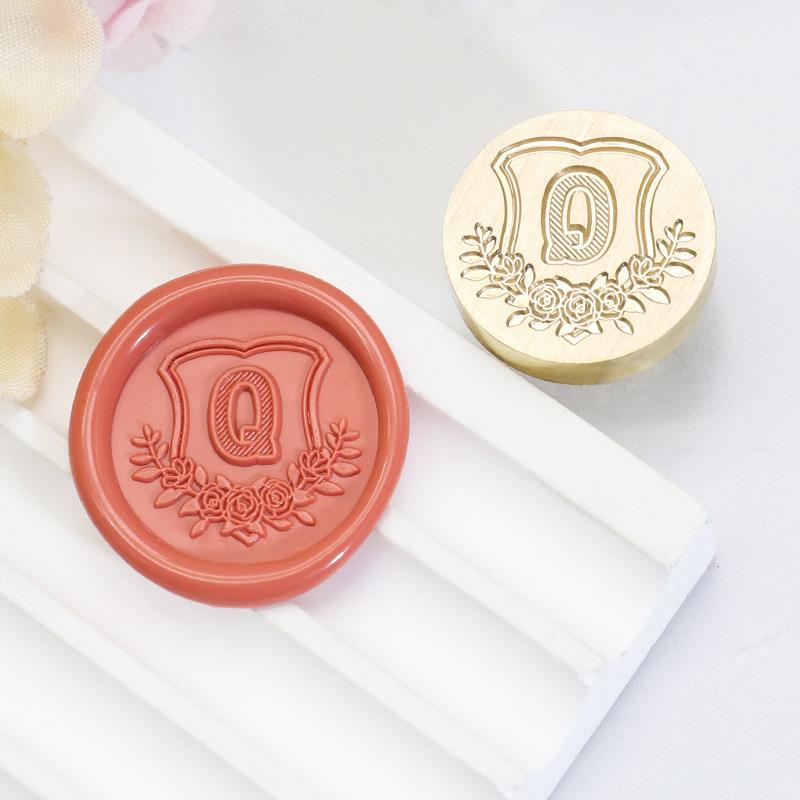 26 English Letters Datura Flower Pattern Wax Stamp Seal Envelope Sealin Greeting Card Gifts Wedding Invitation Decoration 20mm