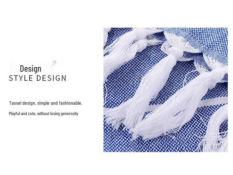 Minimalist Striped Tassel Bath Towel - Soft, Absorbent, Thick, and Large for Couples