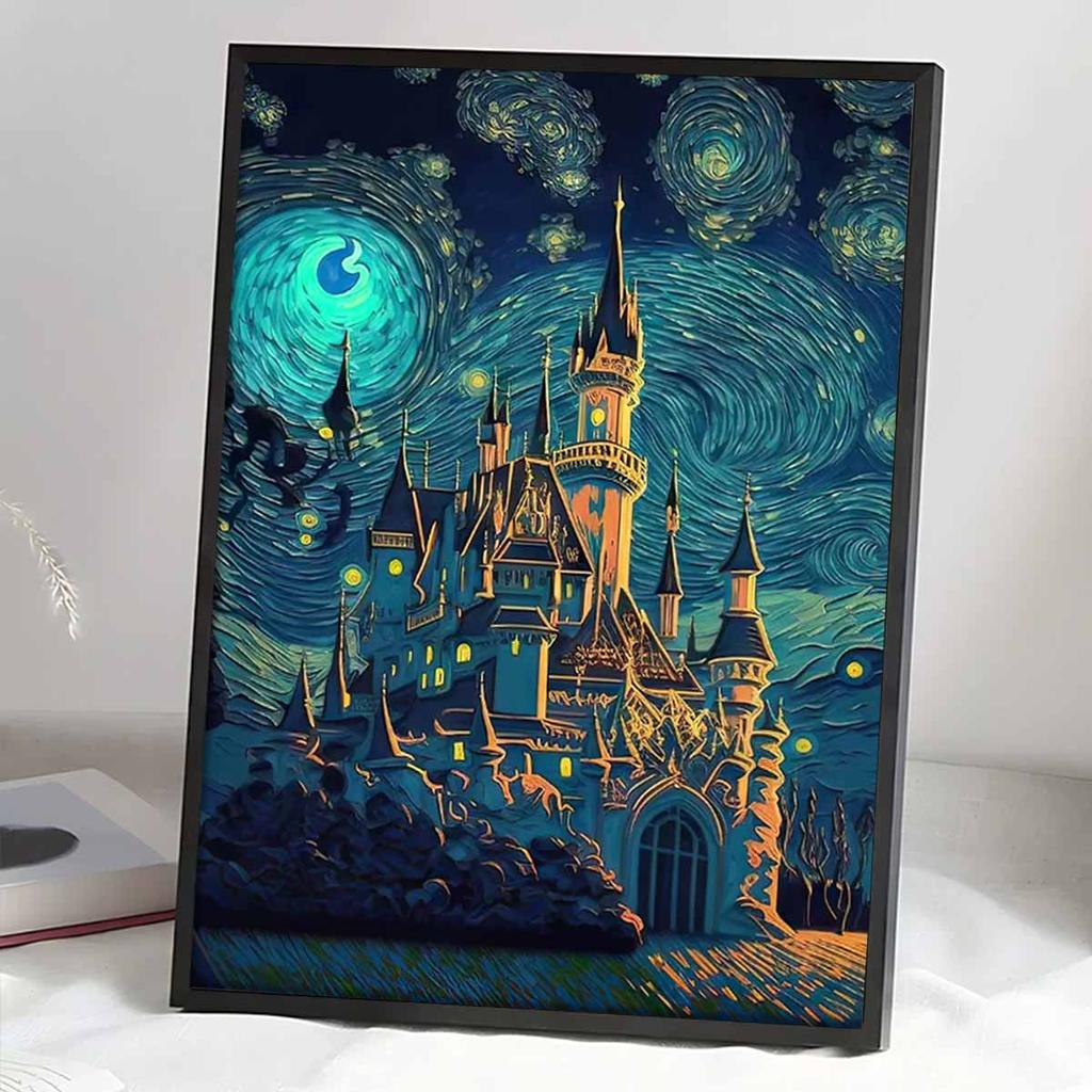 Full Round Diamond Painting The Psychedelic Castle Art Rhinestone Picture Mosaic DIY 5D Cross Stitch Embroidery Home Decoration