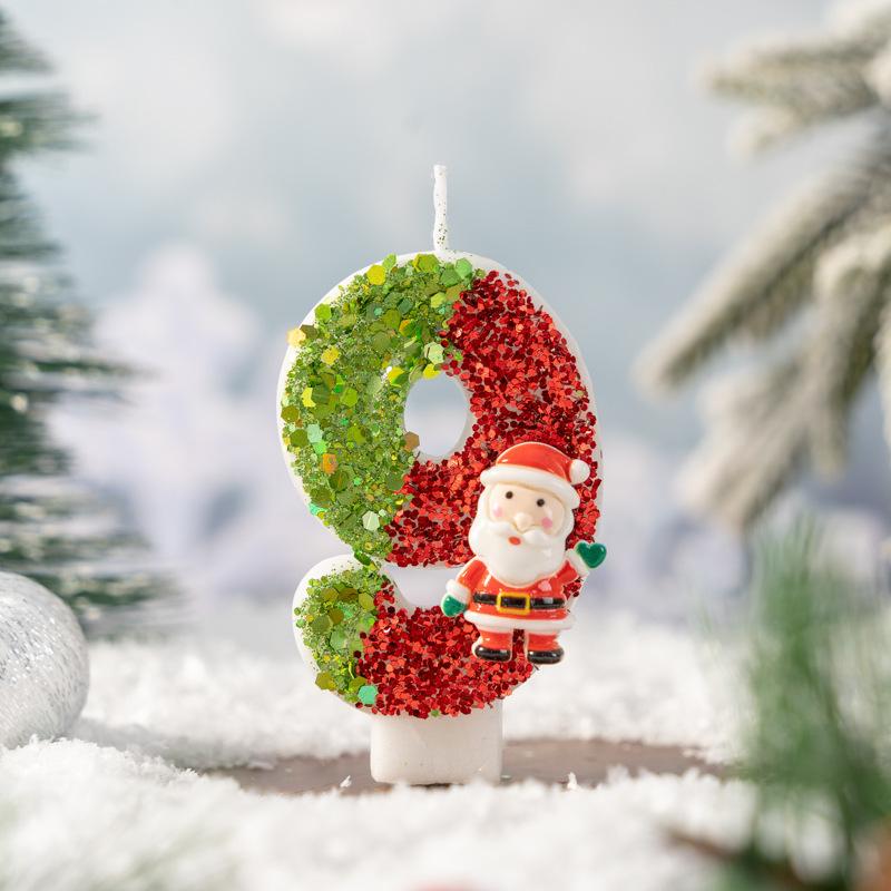 Innovative Santa Claus Number Candle 0-9 Handmade DIY Decoration Christmas Atmosphere Products