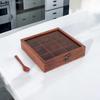 Wooden Spice Box With 9 Partitions & Spoon, Spice Container For Kitchen, Masala Dabba, Namakdani For Kitchen, Wooden Masala Box,