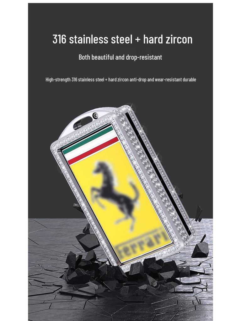 Ferrari Key Case: Stainless Steel Protection Shell for FUV, Roma, SF90, F8, 296 Sports Cars