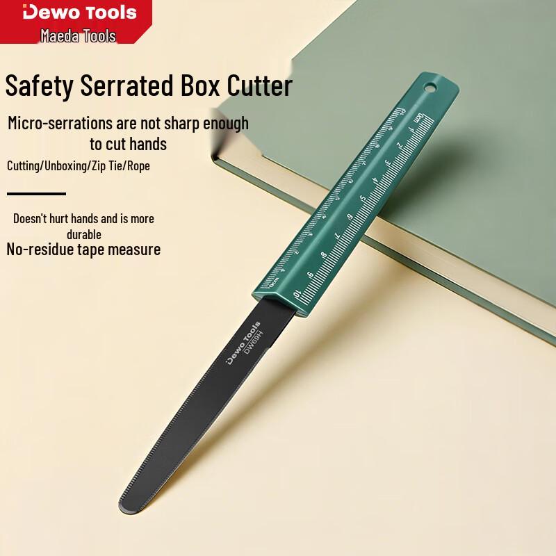 Extended Hand-Safe Serrated Utility Knife