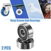 Motoforti 2 Pcs 624-2RS Bearings Double Rubber Sealed Deep Groove Ball Bearings 4x13x5mm Silver Tone