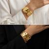 Stainless Steel Wide Bangles for Women Exaggerated Hollow Flower Sun Geometric Cuff Bracelet Vintage Wedding Jewelry Gifts