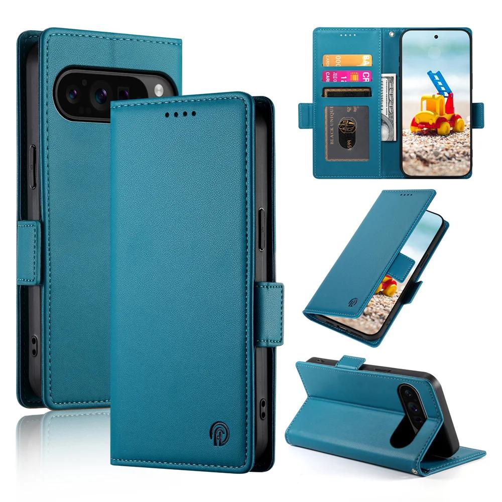 Leather Flip Phone Case For Google Pixel 10 9 Pro XL 8 7 10A 9A 8A 7A Cards Solt Holder Wallet Shockproof Stand Back Cover