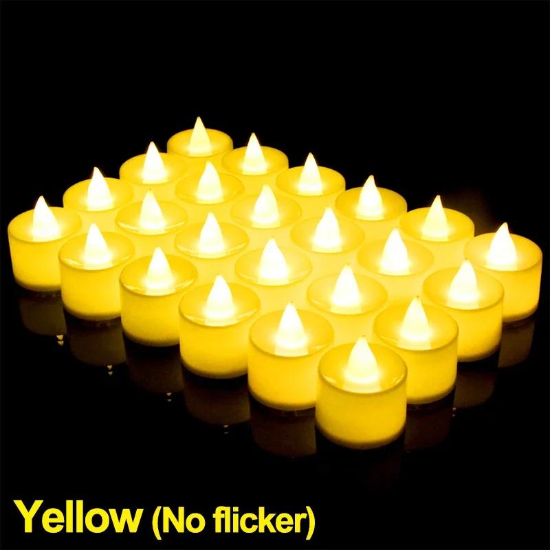 Lights Led Fake Candle Light Christmas Colored Decorative Candles 6Pcs Wedding Battery Powered Flameless Birthday Party Tea Cup