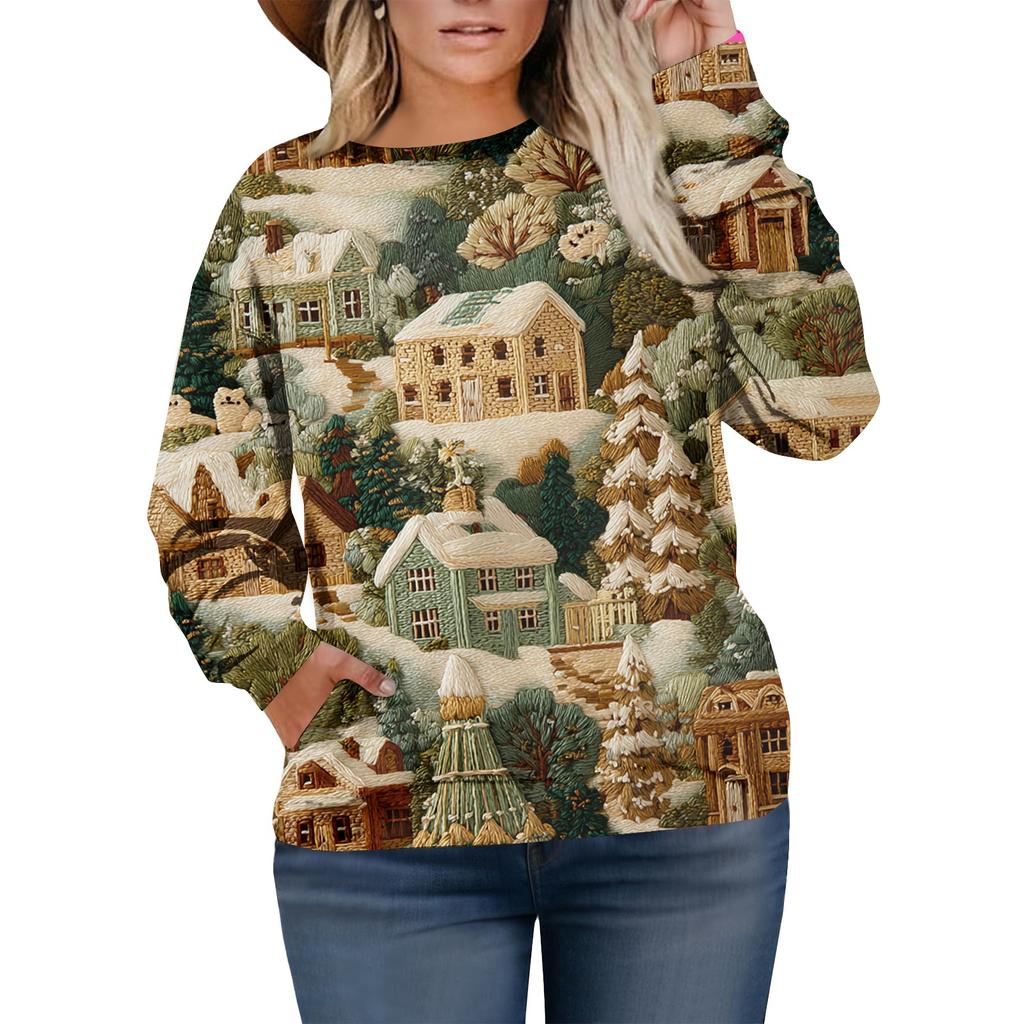 Christmas Sweatshirts For Women Sweater Cute Shirt Fall Pullover Top