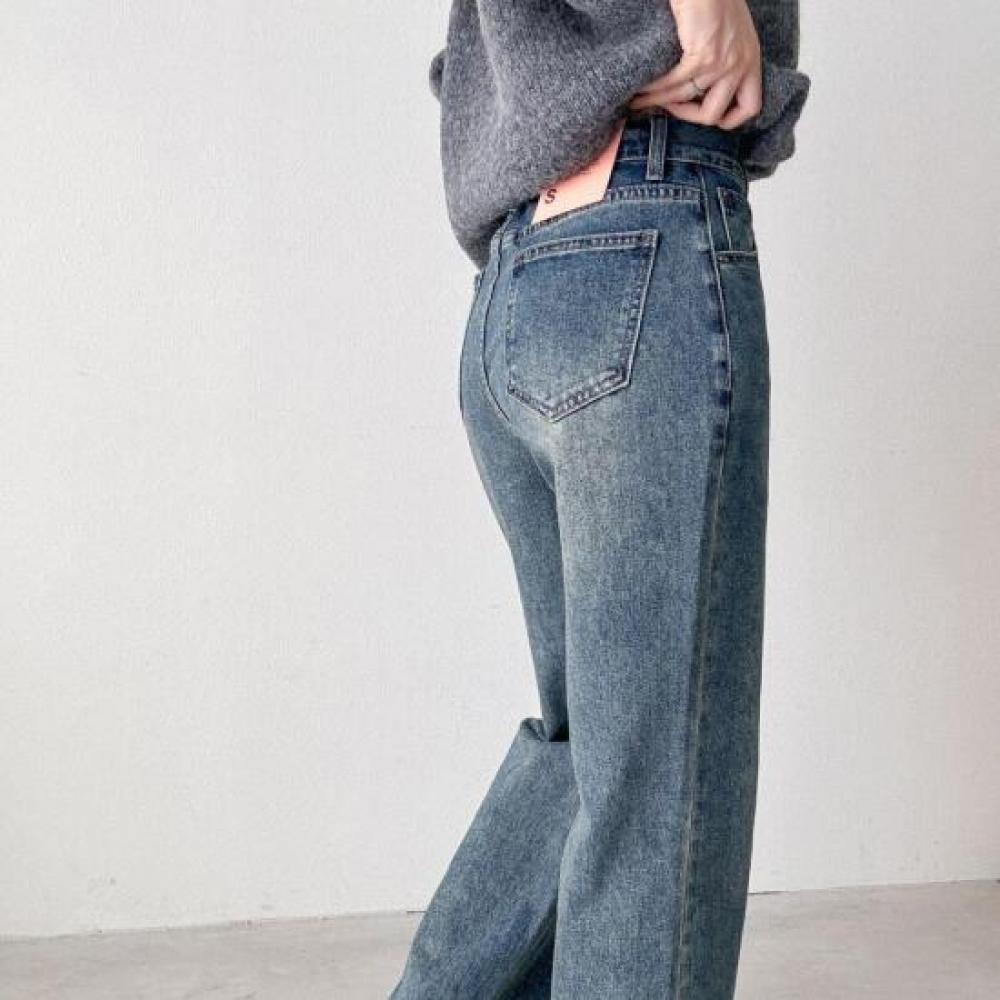 New ArrivalS Open Run Women S Back Banding Straight Daily caSual Medium Blue Jea