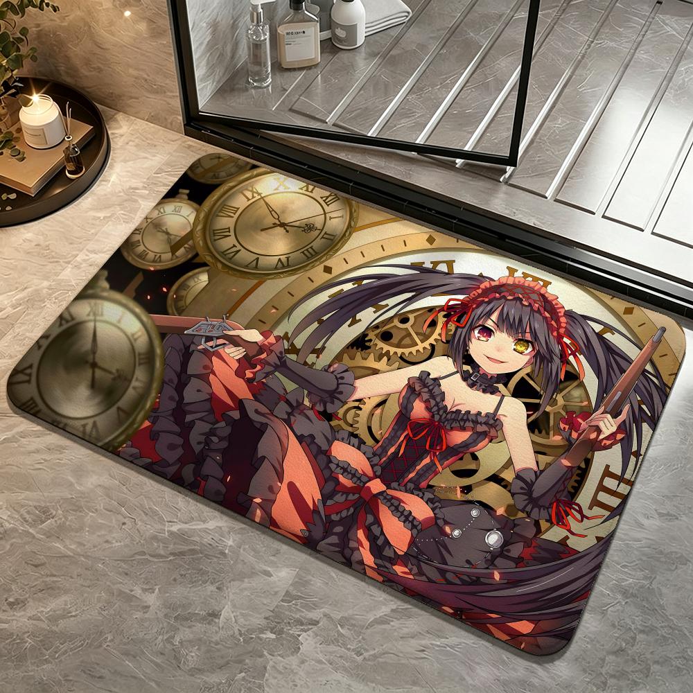 Anime-Tokisaki KurumiS Floor Mat Bedroom Carpet, Bathroom Foot Mat, Doormat, Non-Slip Absorbent Multi-Use