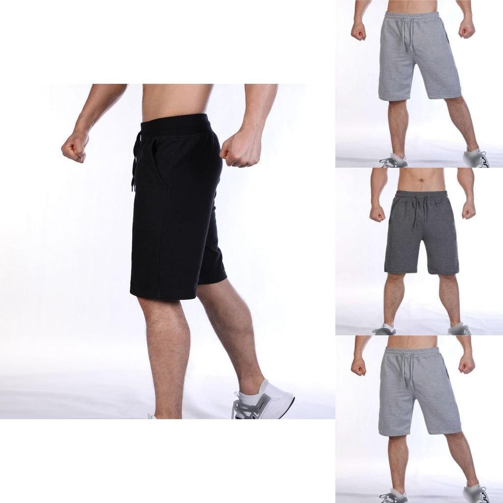 Mens Plain Elasticated Gym Shorts Comfy Sports Jogging Trousers S-3xl Black