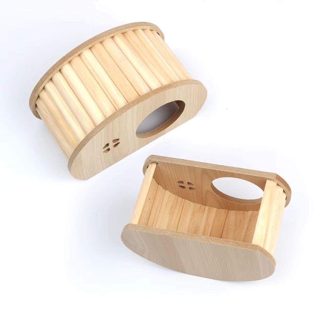 with Hiding Hole Hamster House Smooth Hamster Wooden Bridge  for Guinea Pigs Rats Small Animals