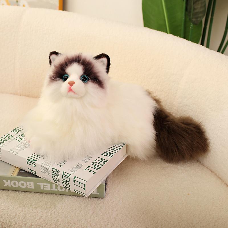 Søt Simulering Plysj Klutdukke Katteleke Myk Tegneserie Kosedyr Fluffy Hjemmedekor Gaver Til Jente
