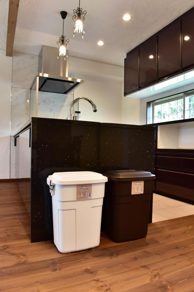 AZUMAYA Trash Can, 30L, Brown