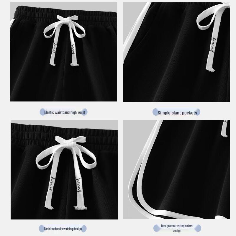 MJ STYLE Women's Colorblock High-Waist Casual Sports Shorts