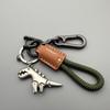 Cartoon Dinosaur Pendant Animals Bag Hanging Accessories Leather Rope Car Keychain  Car Accessory