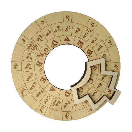 Wooden Chord Wheel Circular Melody Tool Fifths Wheel Music Learning