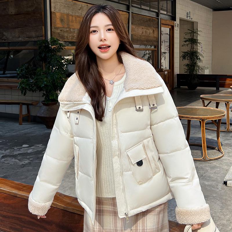 Velvet autumn and winter new personalized fashion down cotton cotton jacket sleeveless lapel collar horse jacket
