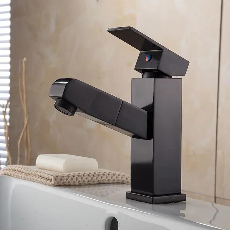 Nerezové koupelnové jednopákové umyvadlové baterie výsuvné směšovače umyvadlová baterie umyvadlové kohoutky vodovodní baterie montáž na desku