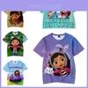 Cute Gabby's Dollhouse 3d Print T-shirt For Girls Comfortable Milk Silk Fabric