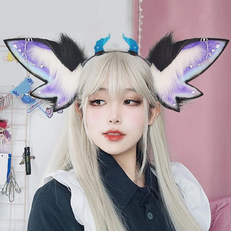 Cosplay Animal Ears Headband for Halloween Party and Role Playing Event Fashion Hair Accesories with Adjustable Fit