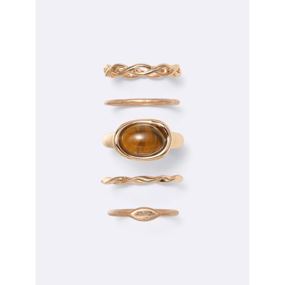 GU by Uniqlo Stone   Metal Ring 5p