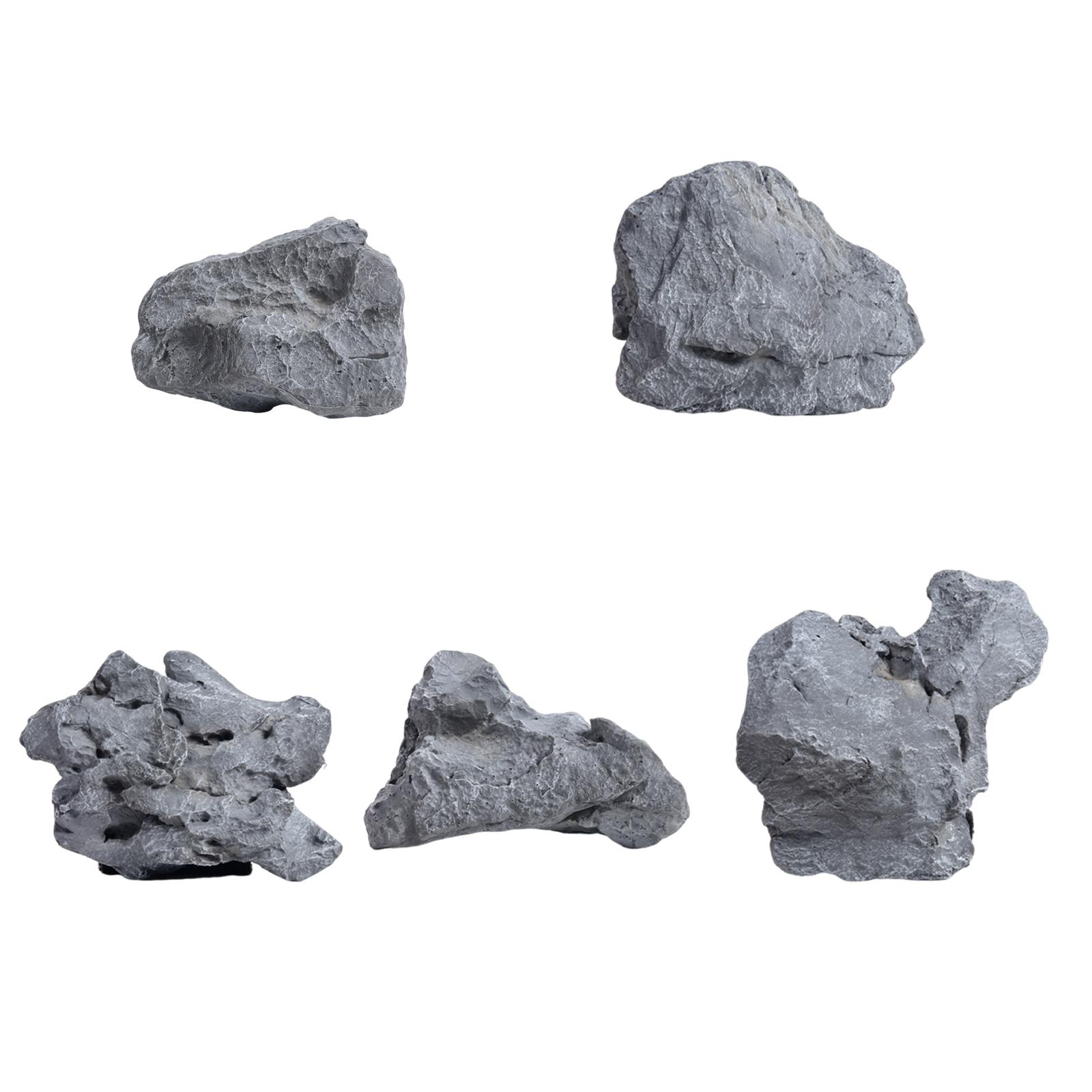 

Artificial Faux Landscape Rock Garden Decoration Lightweight Irregular Gray Accessory for Photography Prop Decorative Stone 24x11x26cm